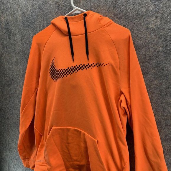 Nike Jacket Men Medium Adult Orange Swoosh Outdoors Hoodie Sweatshirt Drawstring - Picture 3 of 12